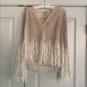 ASOS beaded and feathered shirt. New with tags